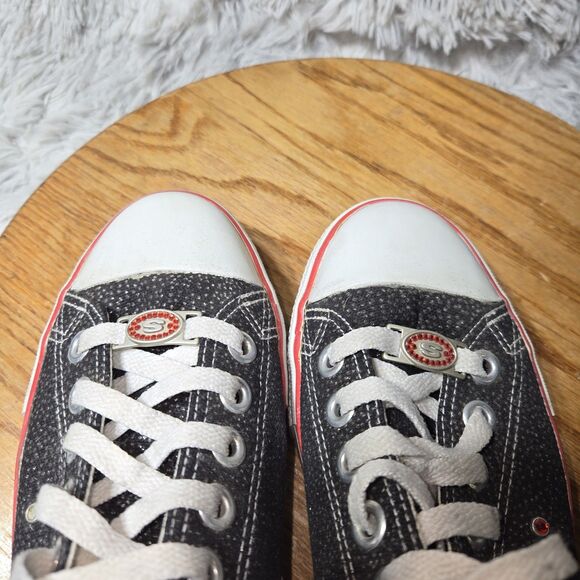 Skechers Somethin’ Else Womens Size 8.5 Y2K Red/White Glitter Gem Platform Shoes - Picture 7 of 11